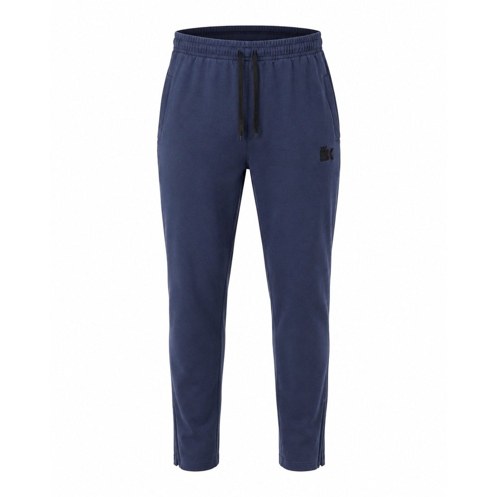Sporty Blokecore Jogger Pants Men Large Navy Blue Tapered Ankle Zip Athleisure